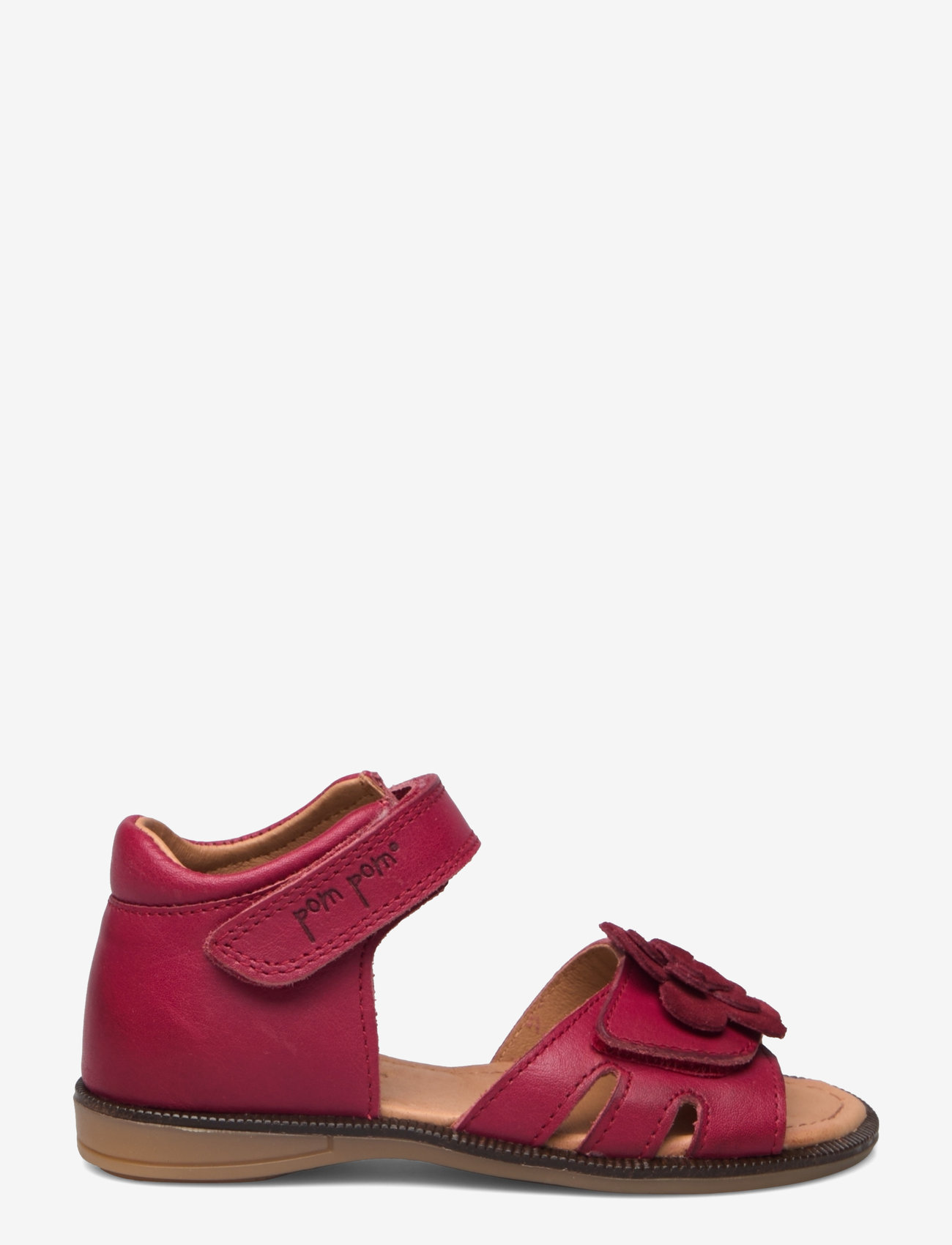 Pom Pom - Flower Velcro Sandal - dusty red - 1