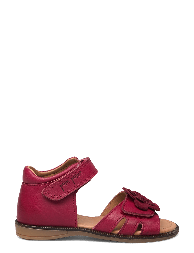 Pom Pom - Flower Velcro Sandal - dusty red - 1