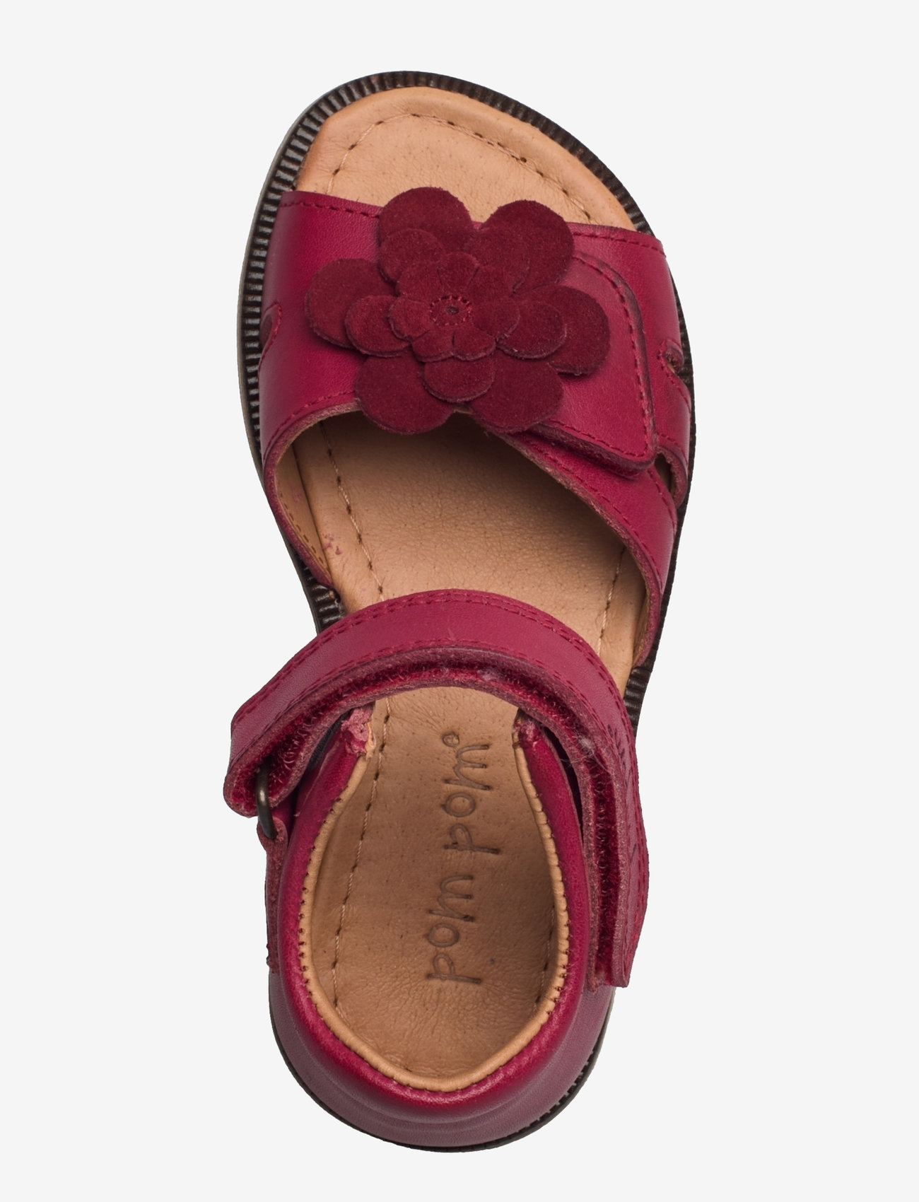 Pom Pom - Flower Velcro Sandal - dusty red - 3