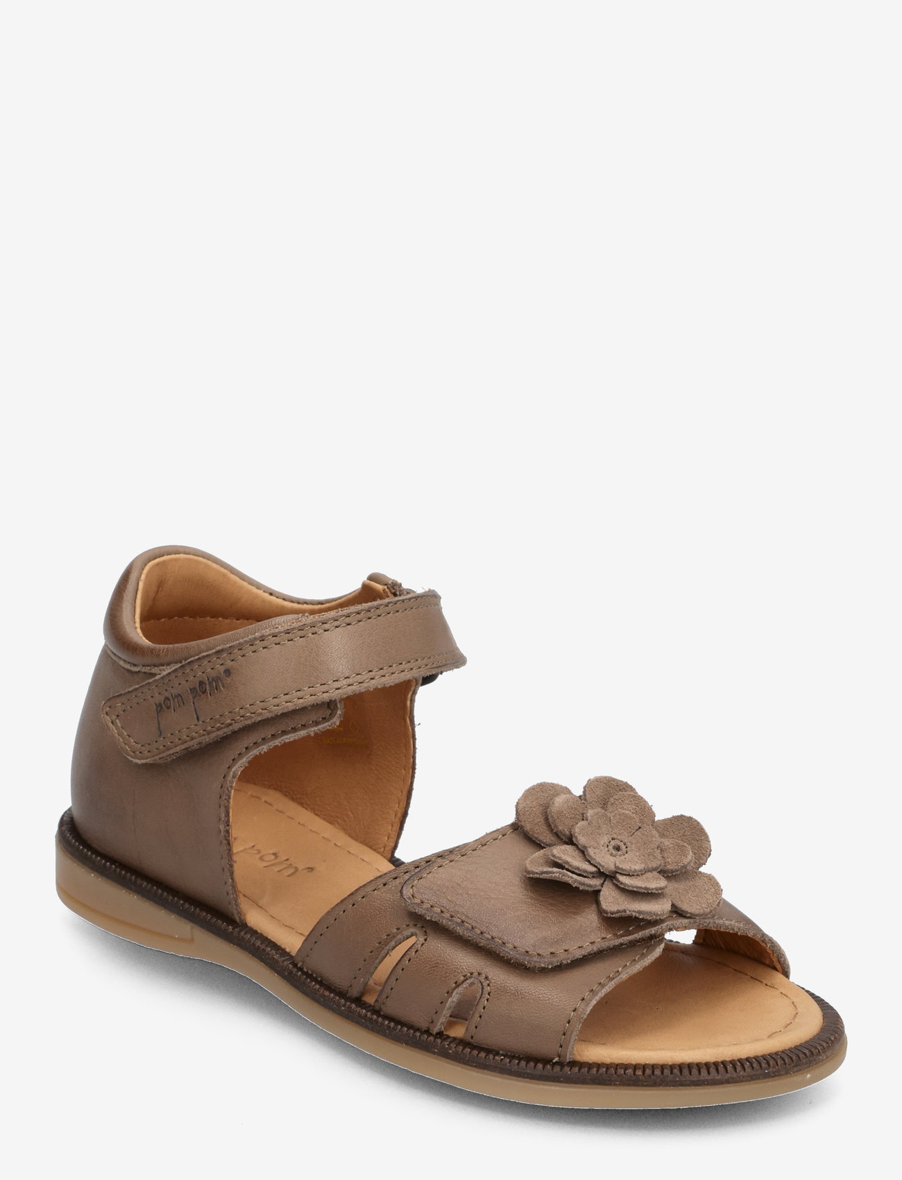 Pom Pom - Flower Velcro Sandal - latte - 0