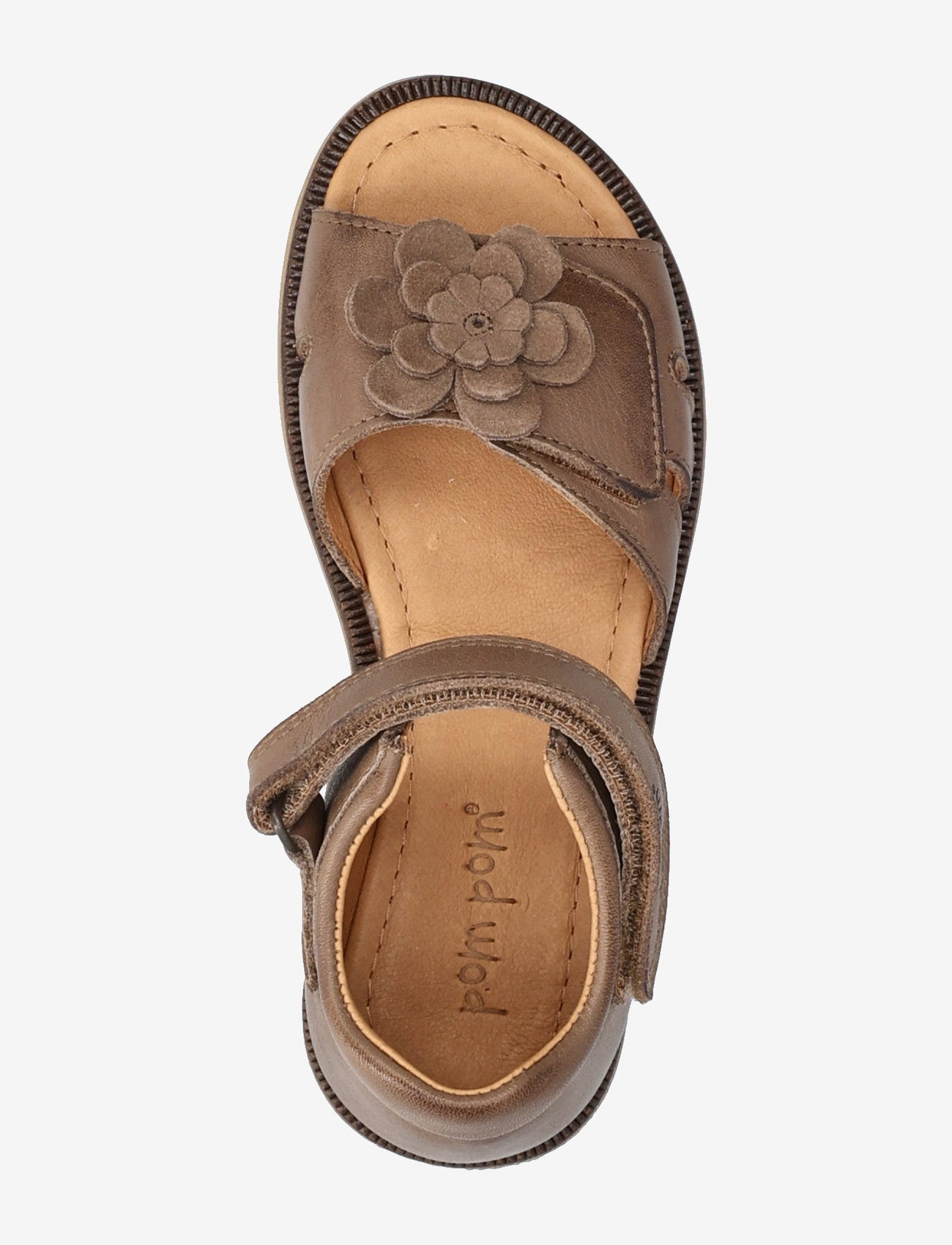 Pom Pom - Flower Velcro Sandal - latte - 3