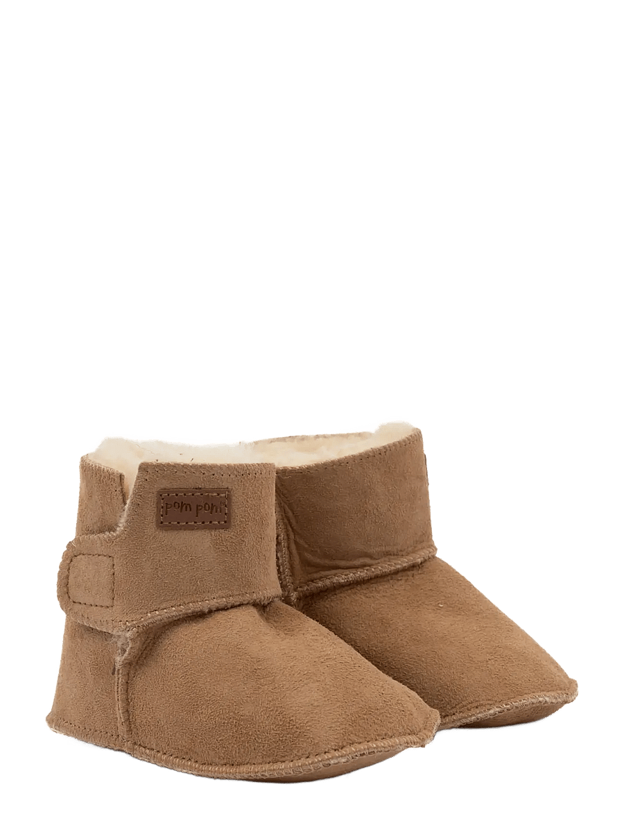 Pom Pom - Baby Boot Sheepskin - lära-gå-skor - camel - 0