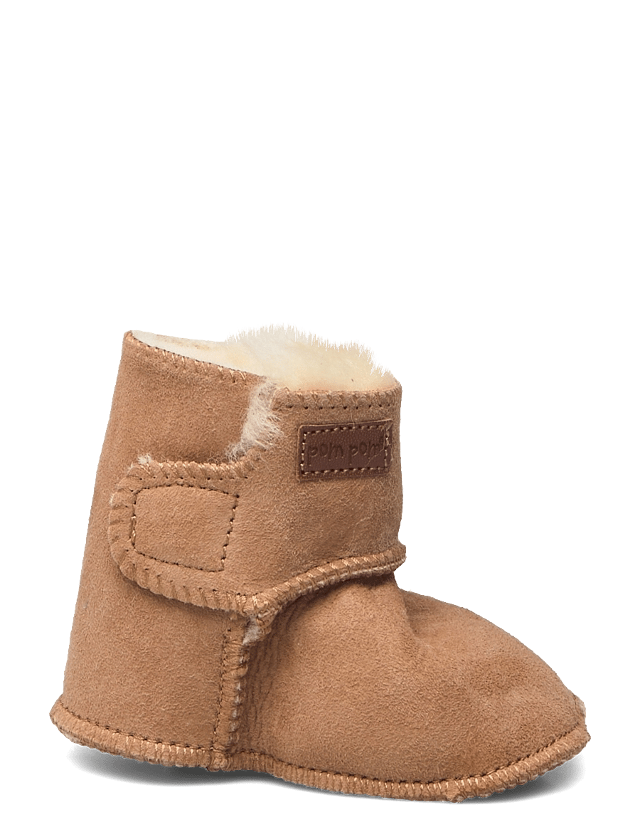 Pom Pom - Baby Boot Sheepskin - lära-gå-skor - camel - 1