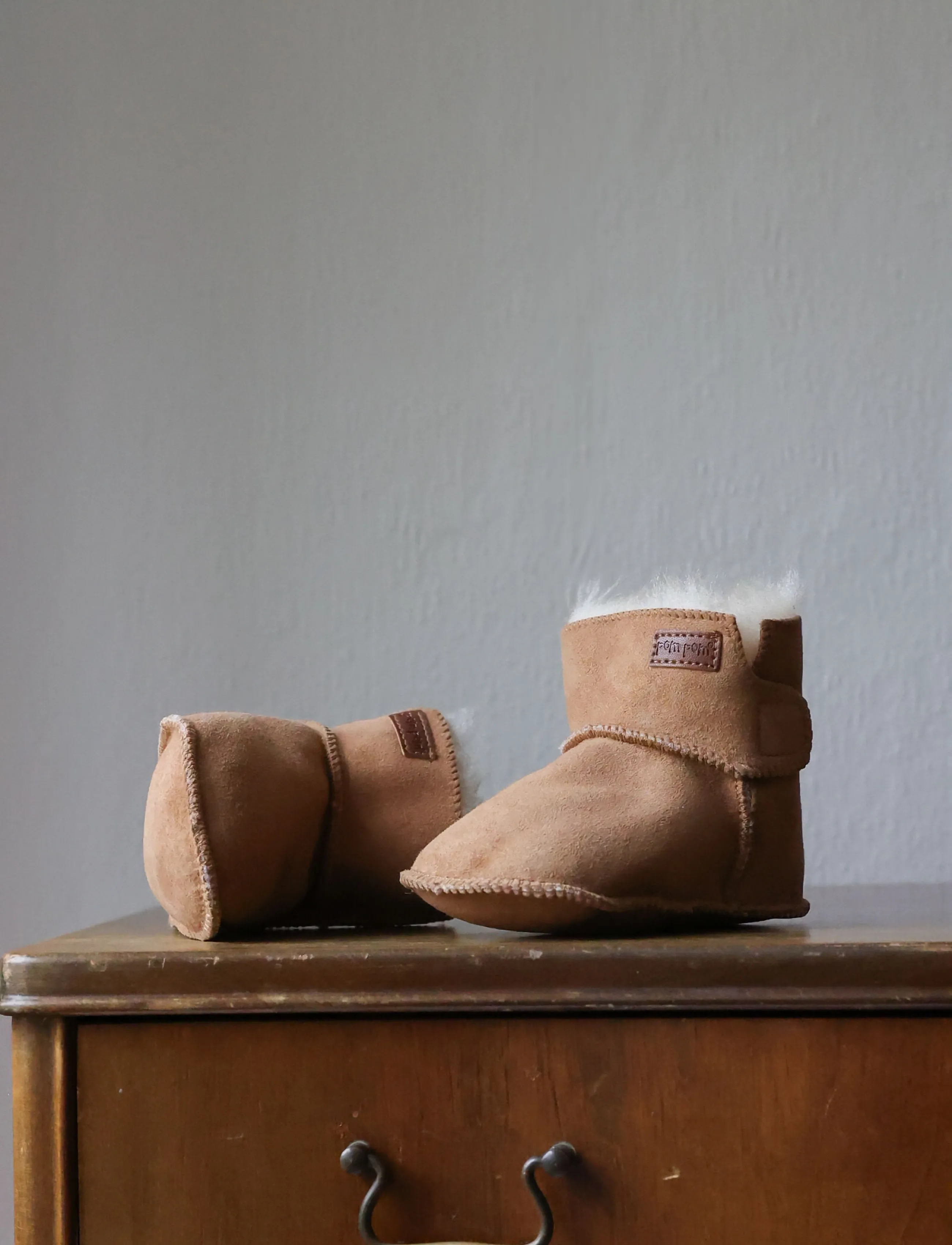 Pom Pom - Baby Boot Sheepskin - lära-gå-skor - camel - 5