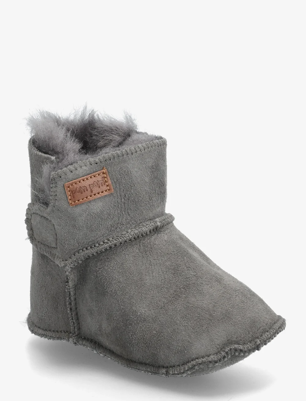 Pom Pom - Booty Sheapskin - lær-å-gå-sko - gray - 0