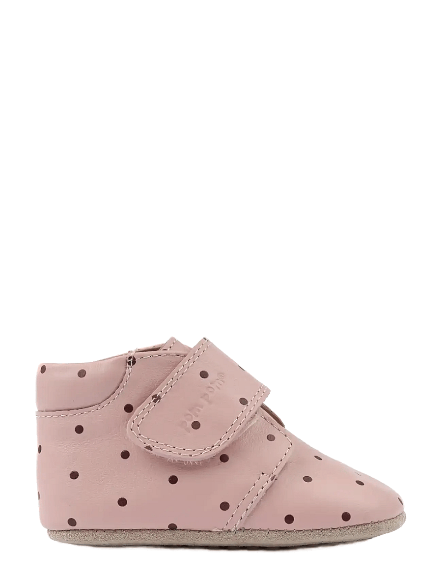 Pom Pom - Beginners Velcro Print - hausschuhe - dusty rose dot - 1