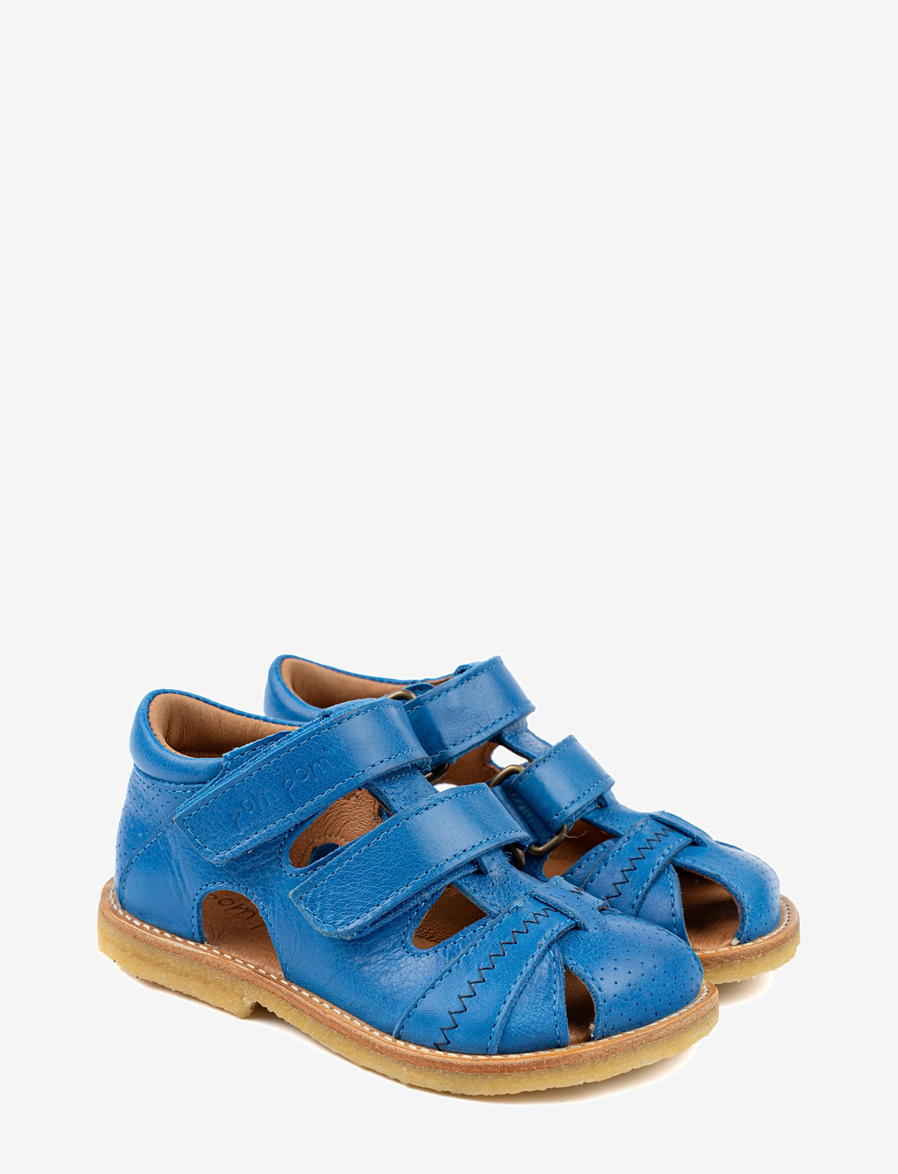 Pom Pom - Classic Rub Sole Closed Two Velcro - sandals - bright blue - 1