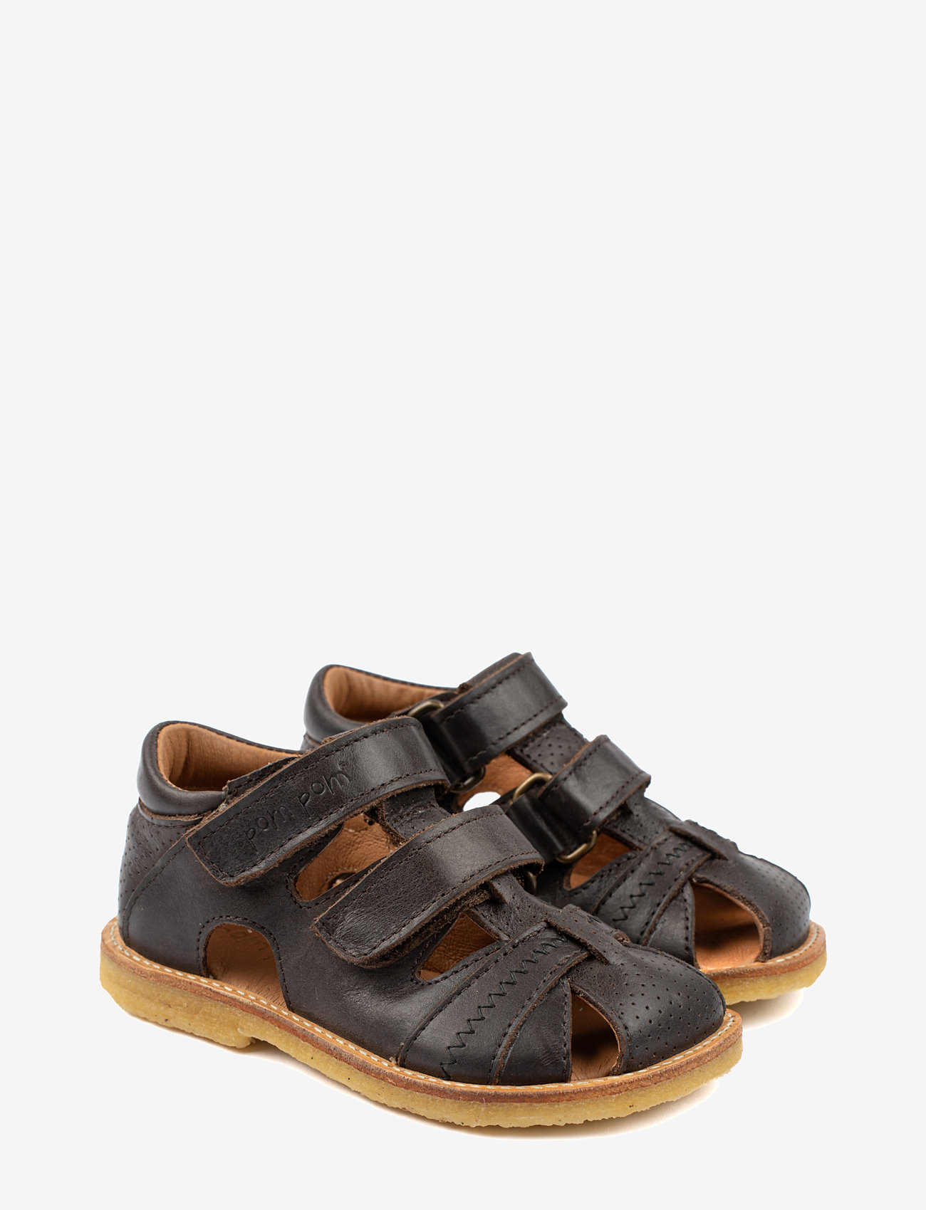 Pom Pom - Classic Rub Sole Closed Two Velcro - sandaler - brown - 1