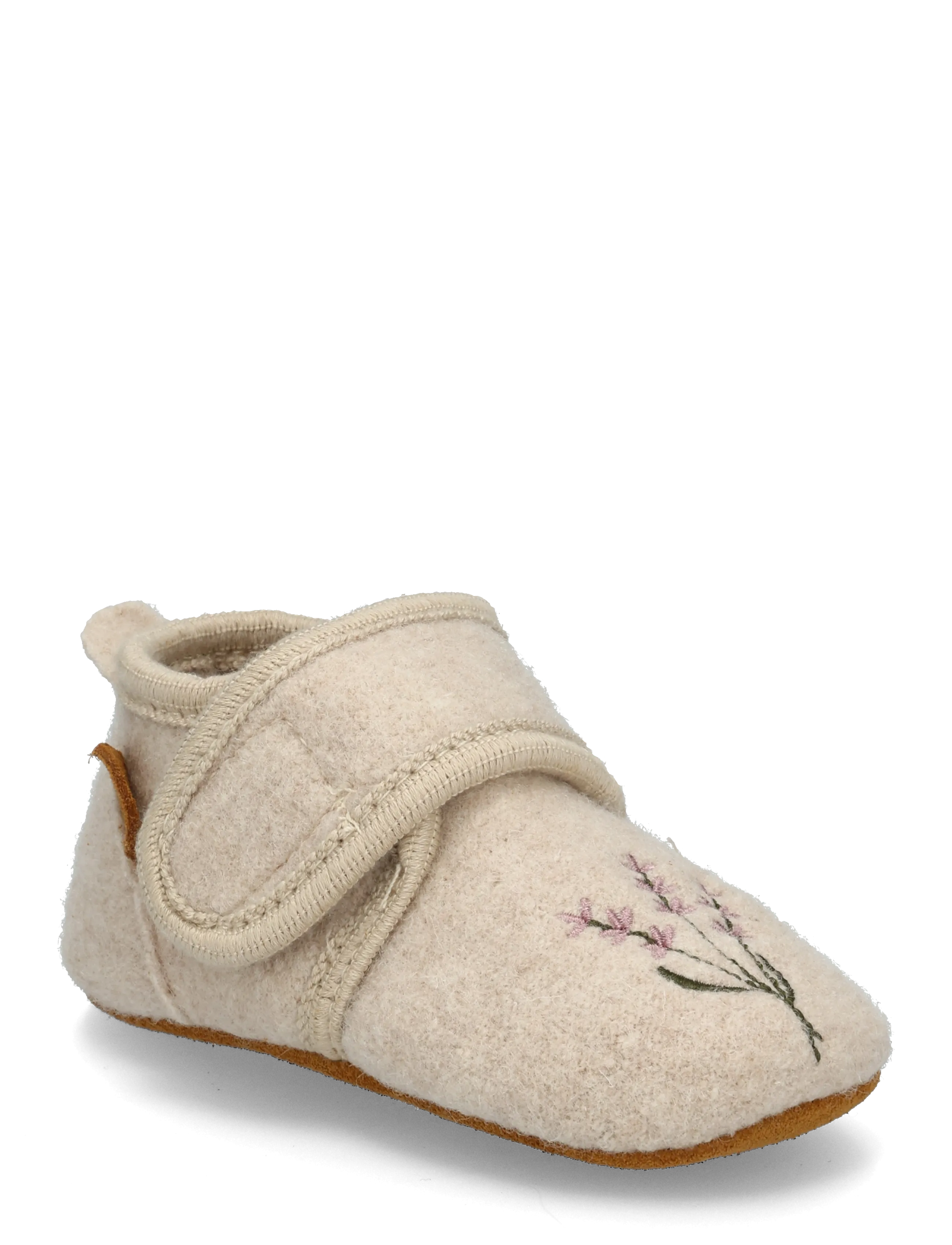 Pom Pom Beginners Wool Embroidery - Baby Booties - OFF WHITE / cream