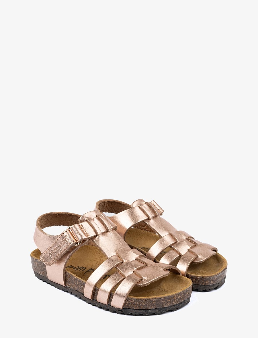Pom Pom - Bio Velcro Braid Sandal - sandalen - metal rose mix - 1