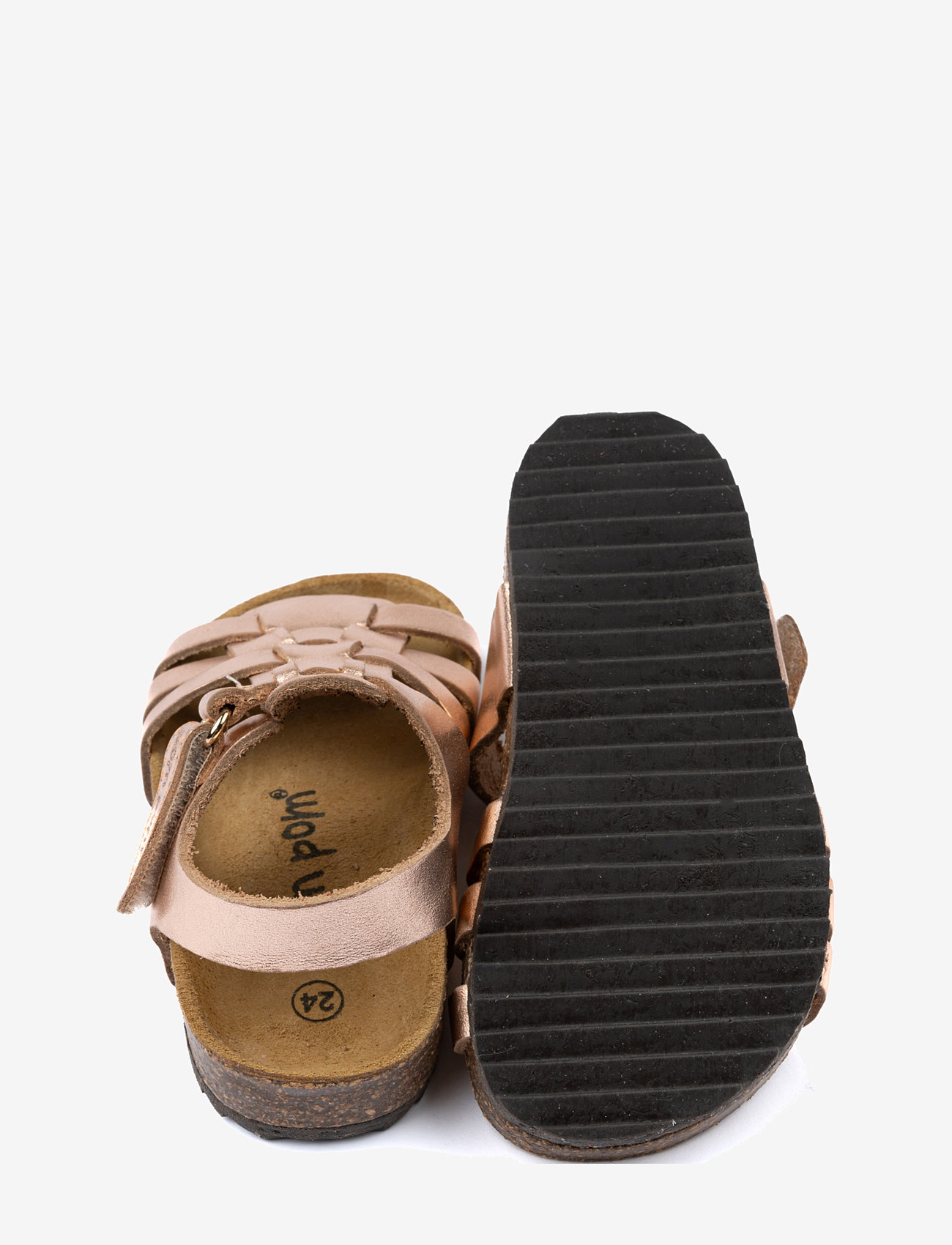 Pom Pom - Bio Velcro Braid Sandal - geburtstagsgeschenke - metal rose mix - 3