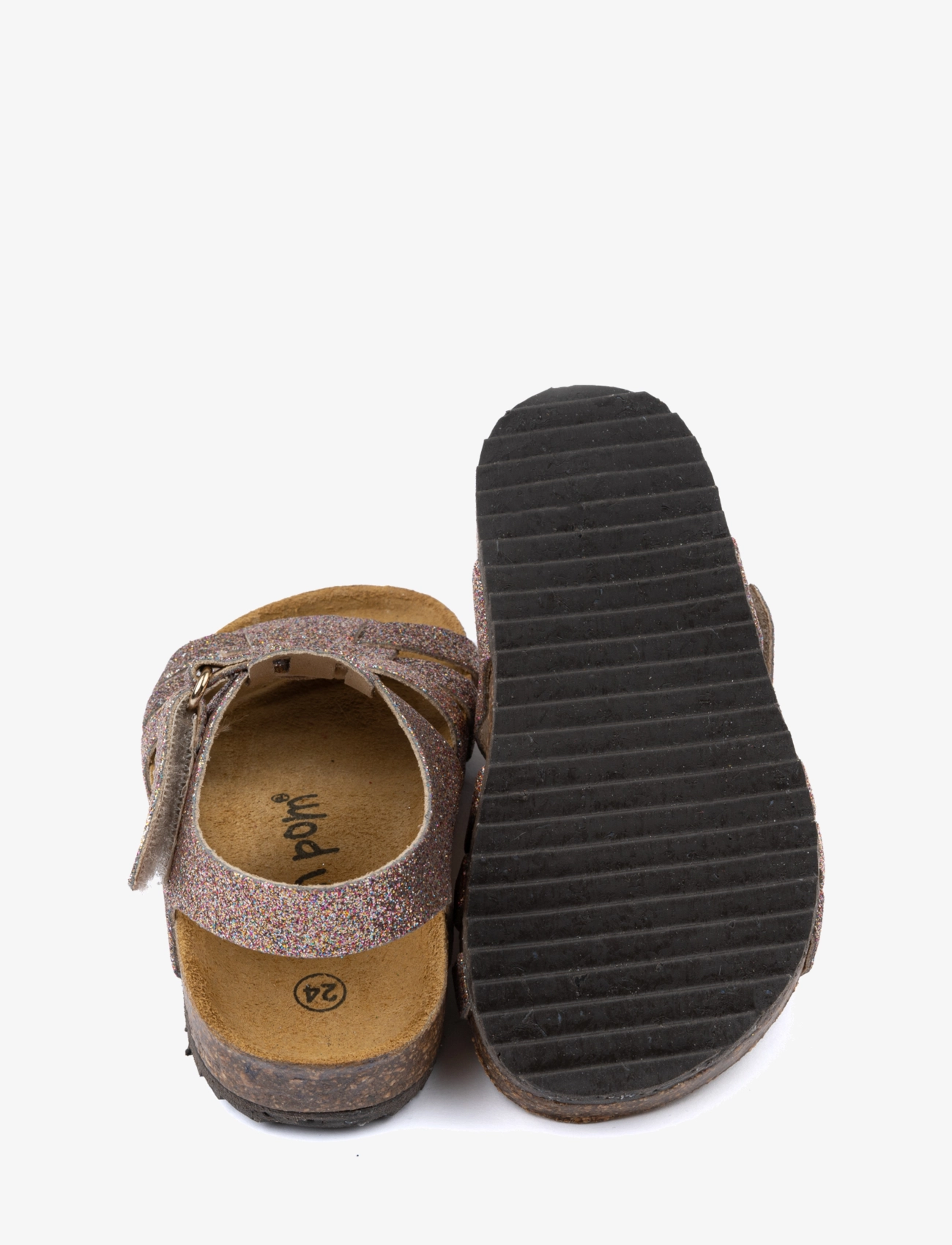 Pom Pom - Bio Velcro Braid Sandal - multi glitter - 3