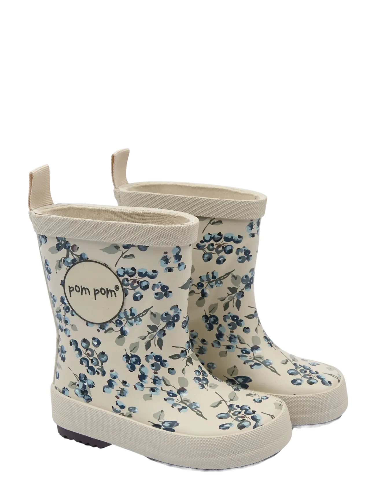Pom Pom PMBliss Gumboots AOP - Hohe Gummistiefel - FOG BLUEBERRY AOP / beige