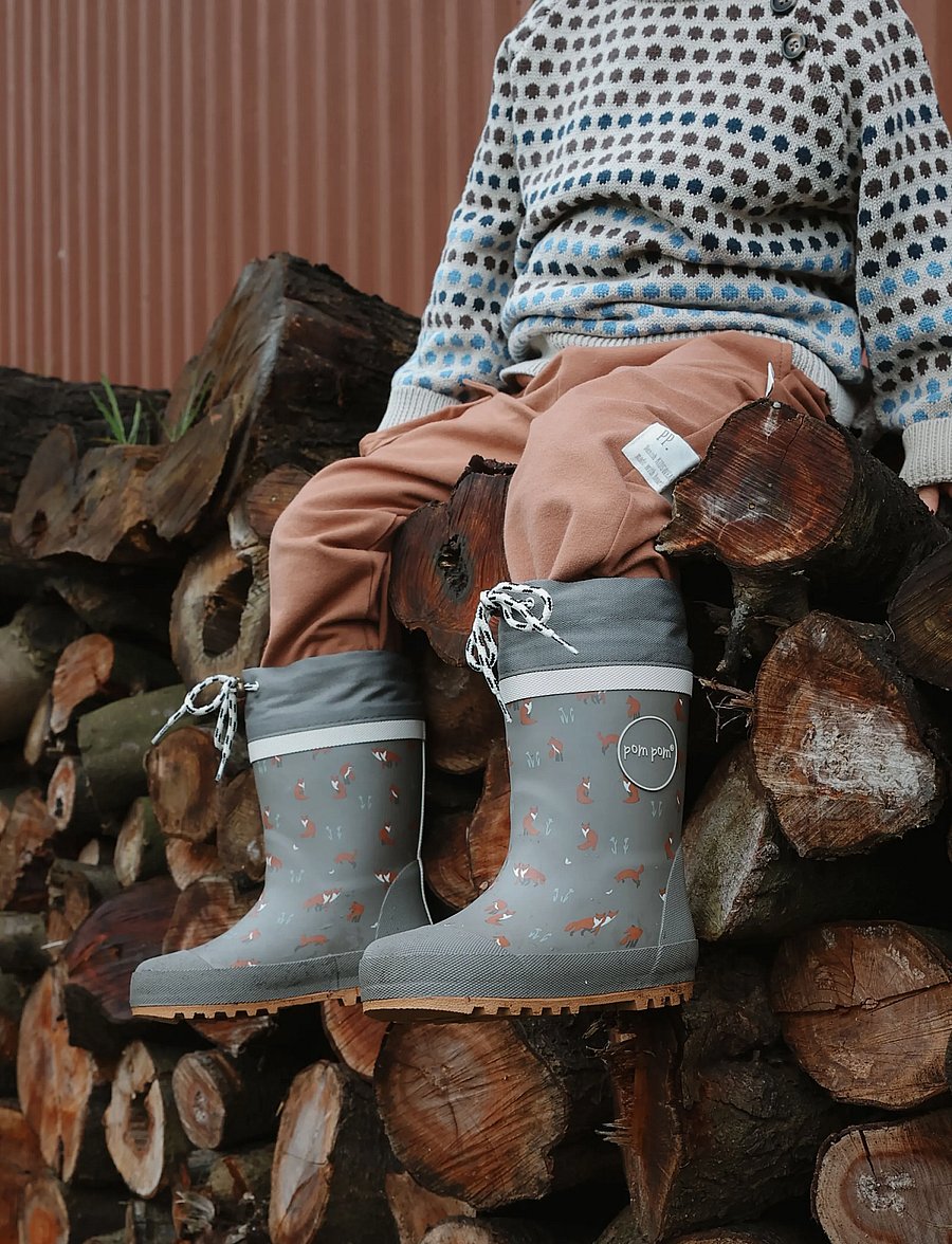 Pom Pom - Brynn GumBoots Thermo AOP - bungee cord fox aop - 0