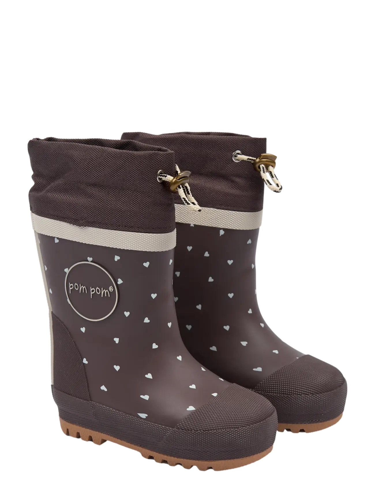 Pom Pom Brynn GumBoots Thermo AOP - Gefütterte gummistiefel - CHESTNUT HEART AOP / brown