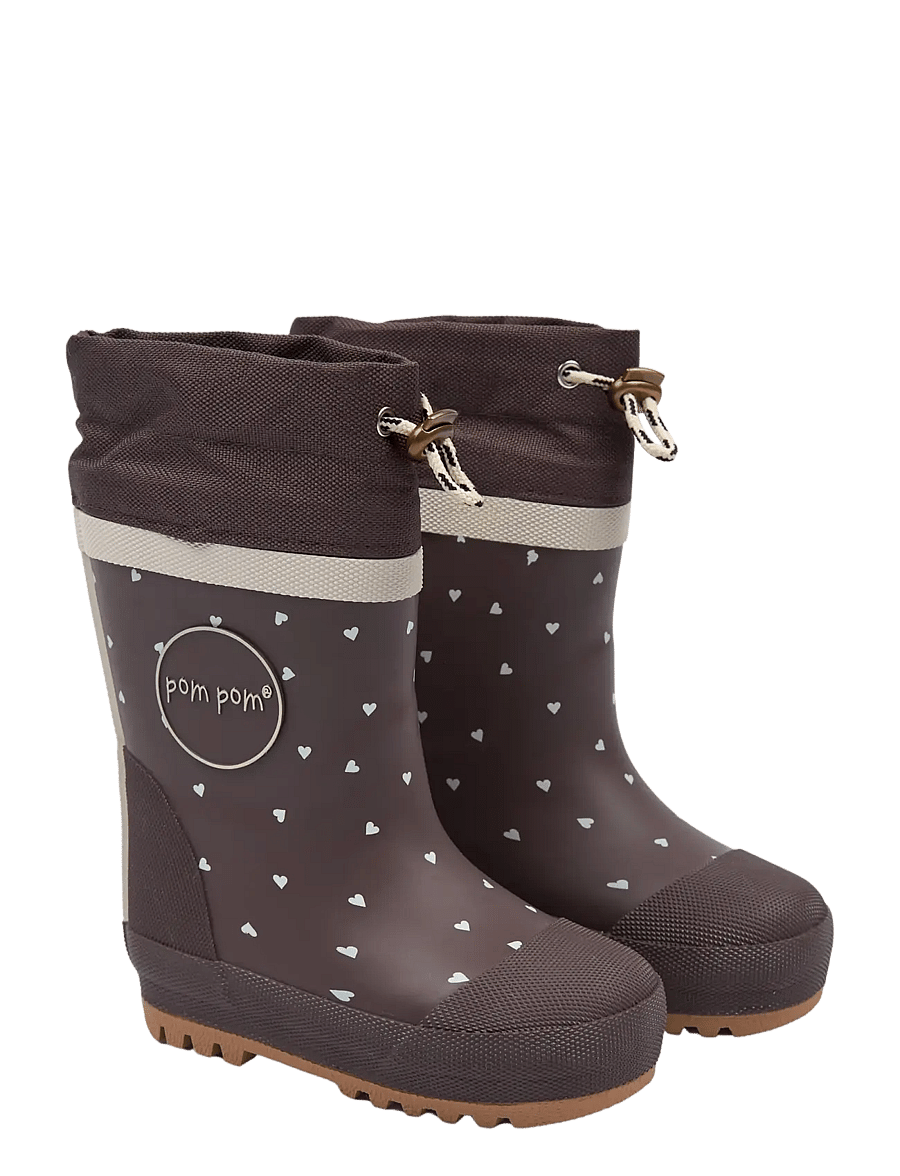 Pom Pom - Brynn GumBoots Thermo AOP - chestnut heart aop - 1