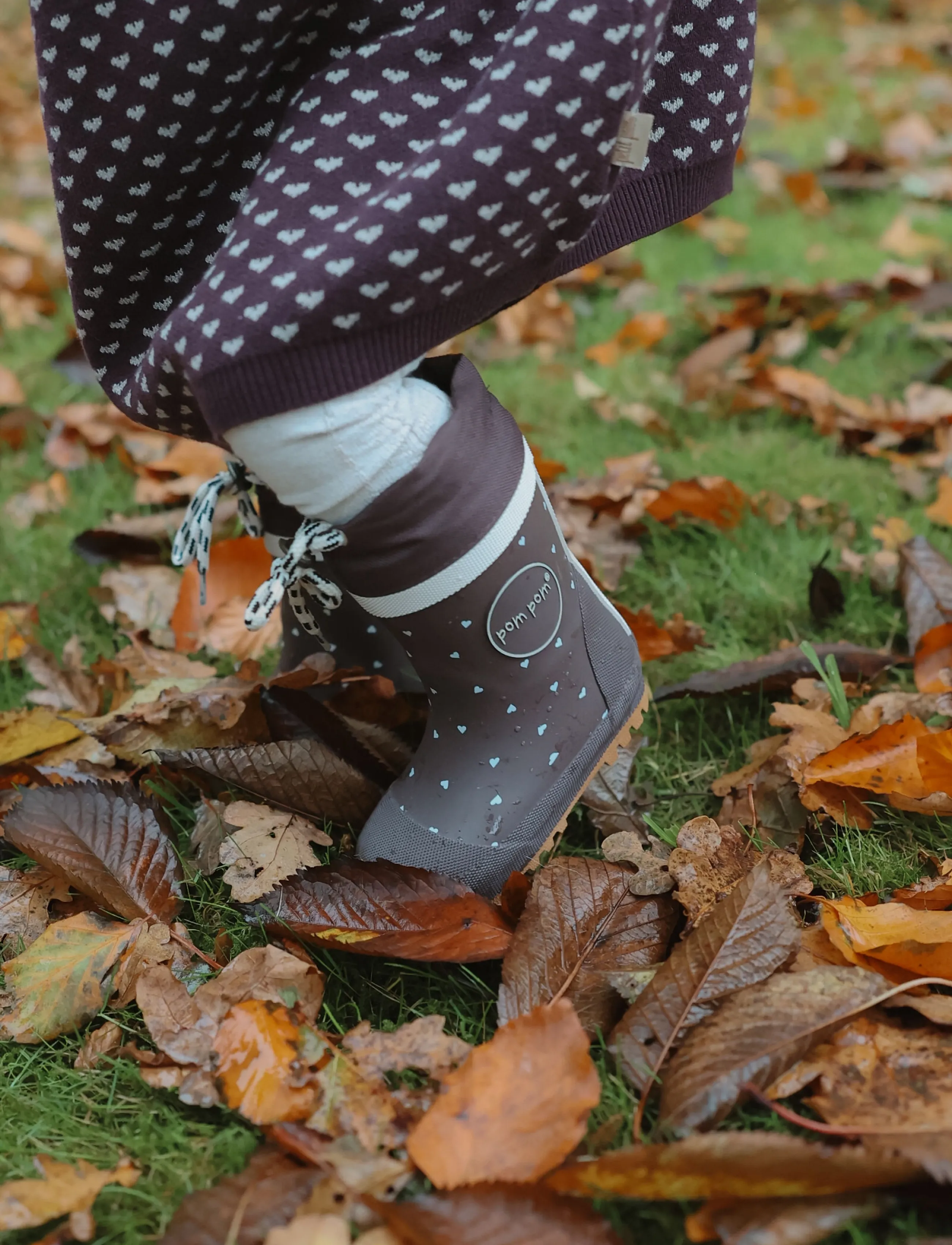 Pom Pom - Brynn GumBoots Thermo AOP - chestnut heart aop - 0