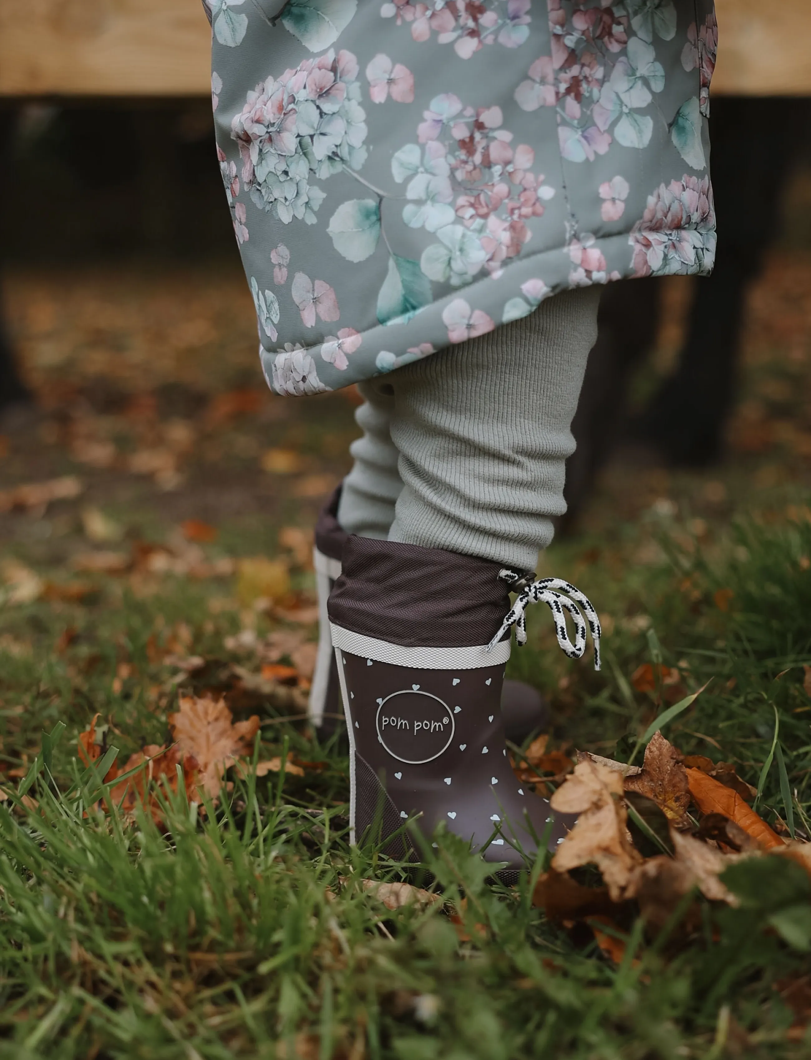 Pom Pom - Brynn GumBoots Thermo AOP - chestnut heart aop - 3