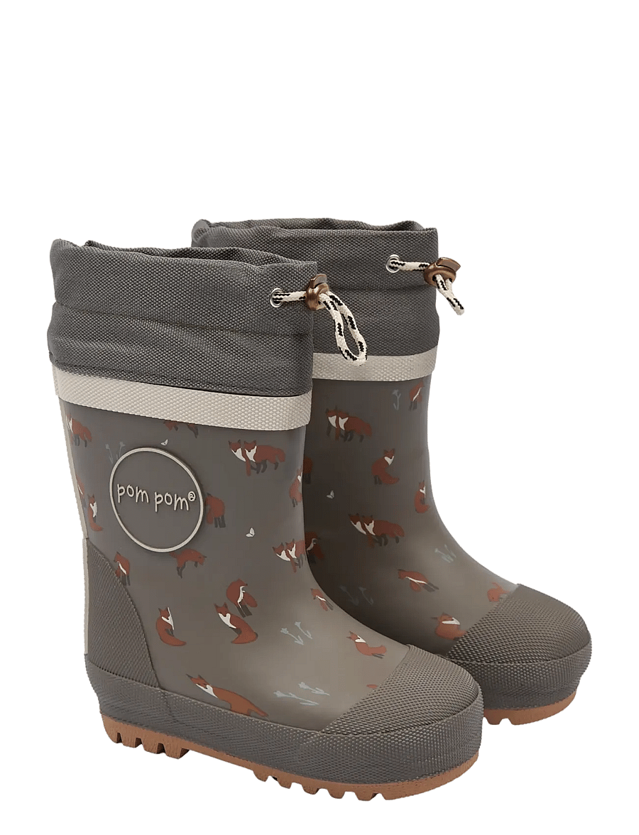 Pom Pom - Brook GumBoots Thermo Ankle AOP - voodriga kummikud - tortoise shell paw aop - 0