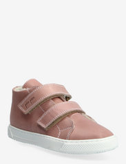 Velcro High Top Fur Sneaker - ROSE ANTIQUE
