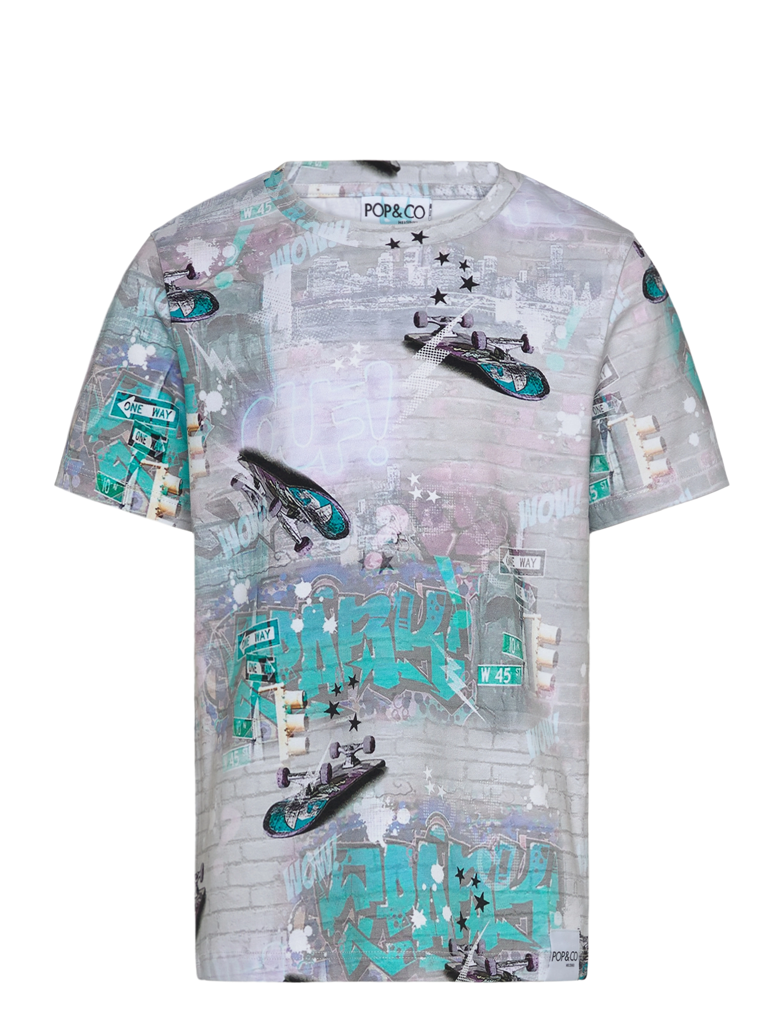 POP & CO Allen, 104, T-shirts, Grau - Short-sleeved, Kinder