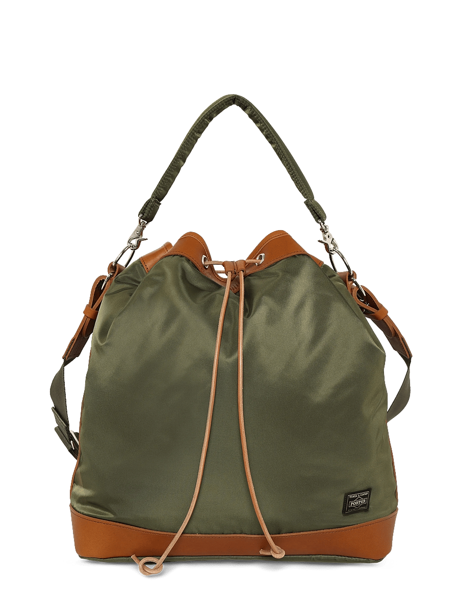 Porter Yoshida - String Drawstring Bag - schultertaschen - green - 0