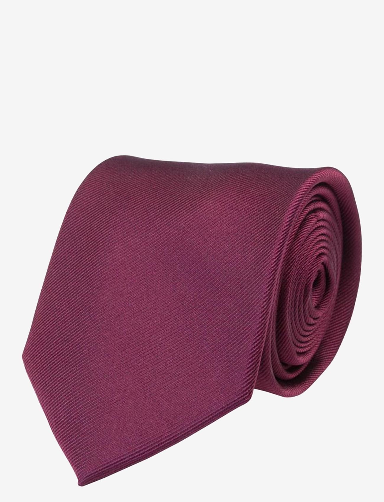Portia 1924 - Solid Silk Tie - krawatten - burgundy - 0