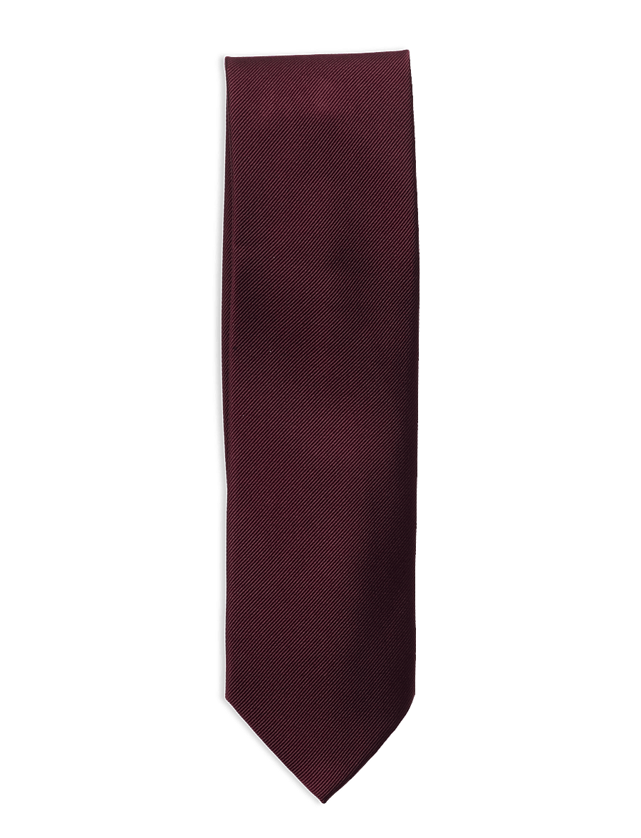 Portia 1924 - Solid Silk Tie - krawatten - burgundy - 1