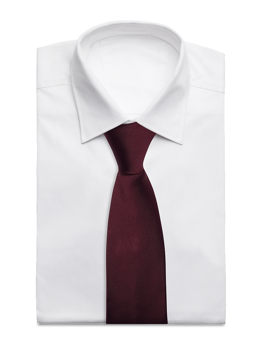 Portia 1924 - Solid Silk Tie - krawatten - burgundy - 2