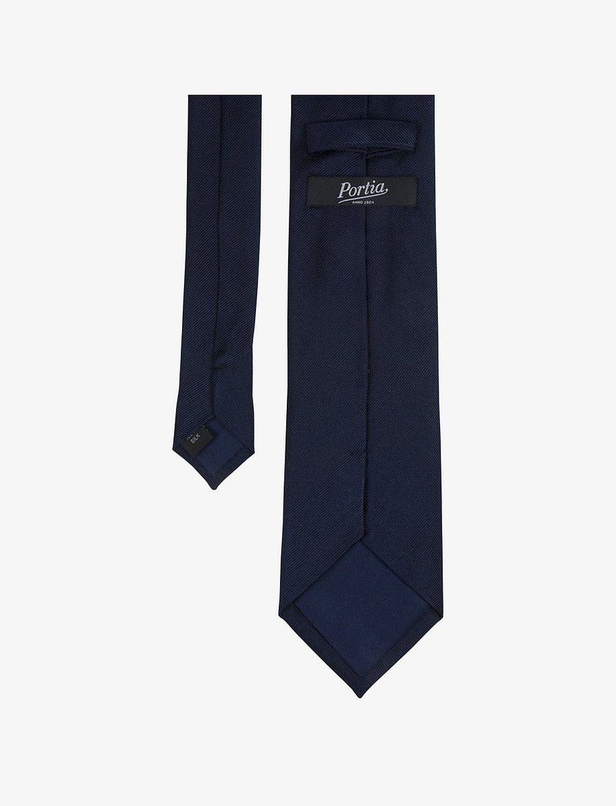 Portia 1924 - Solid Silk Tie - cravates - navy - 2
