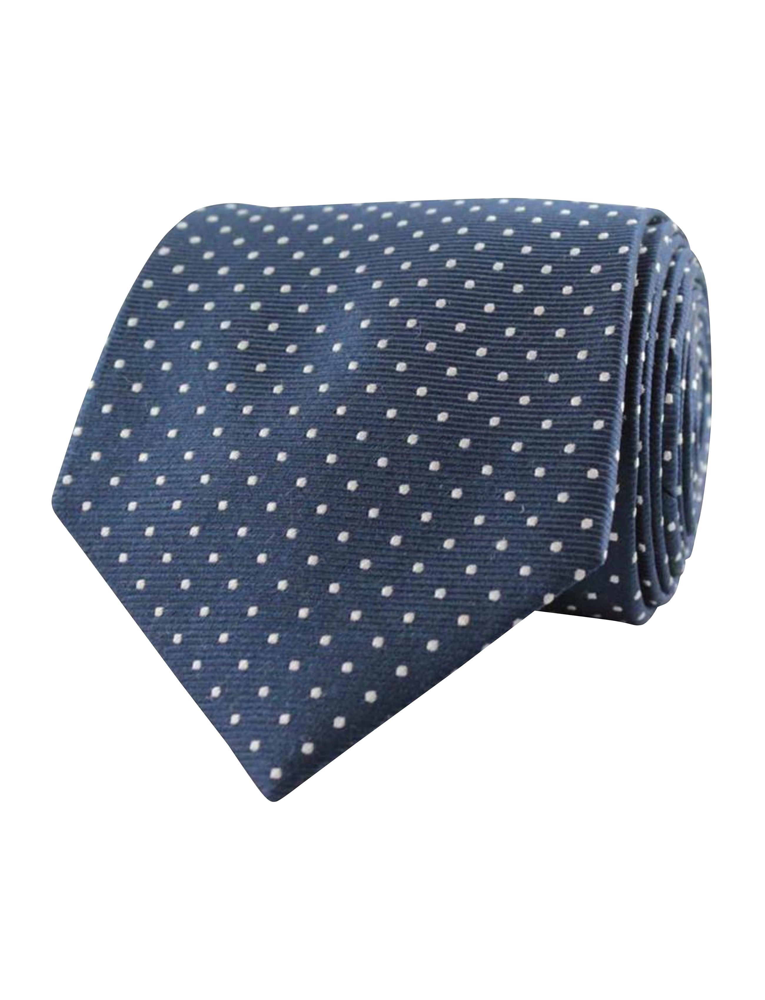 Portia 1924 Dots Silk Tie, One Size, Navy, Tilbehør > Slips, Herre