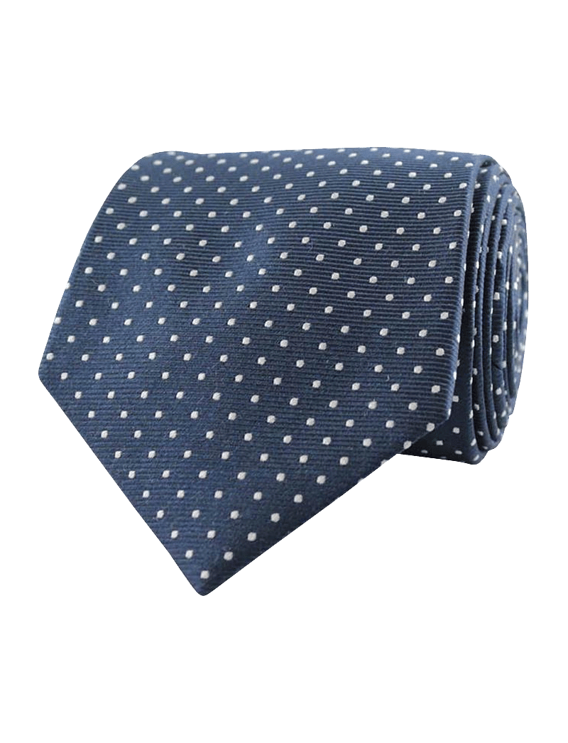Portia 1924 - Dots Silk Tie - krawatten - dark blue - 0