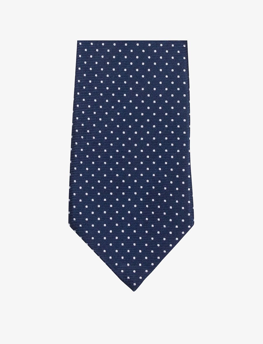 Portia 1924 - Dots Silk Tie - krawatten - dark blue - 1