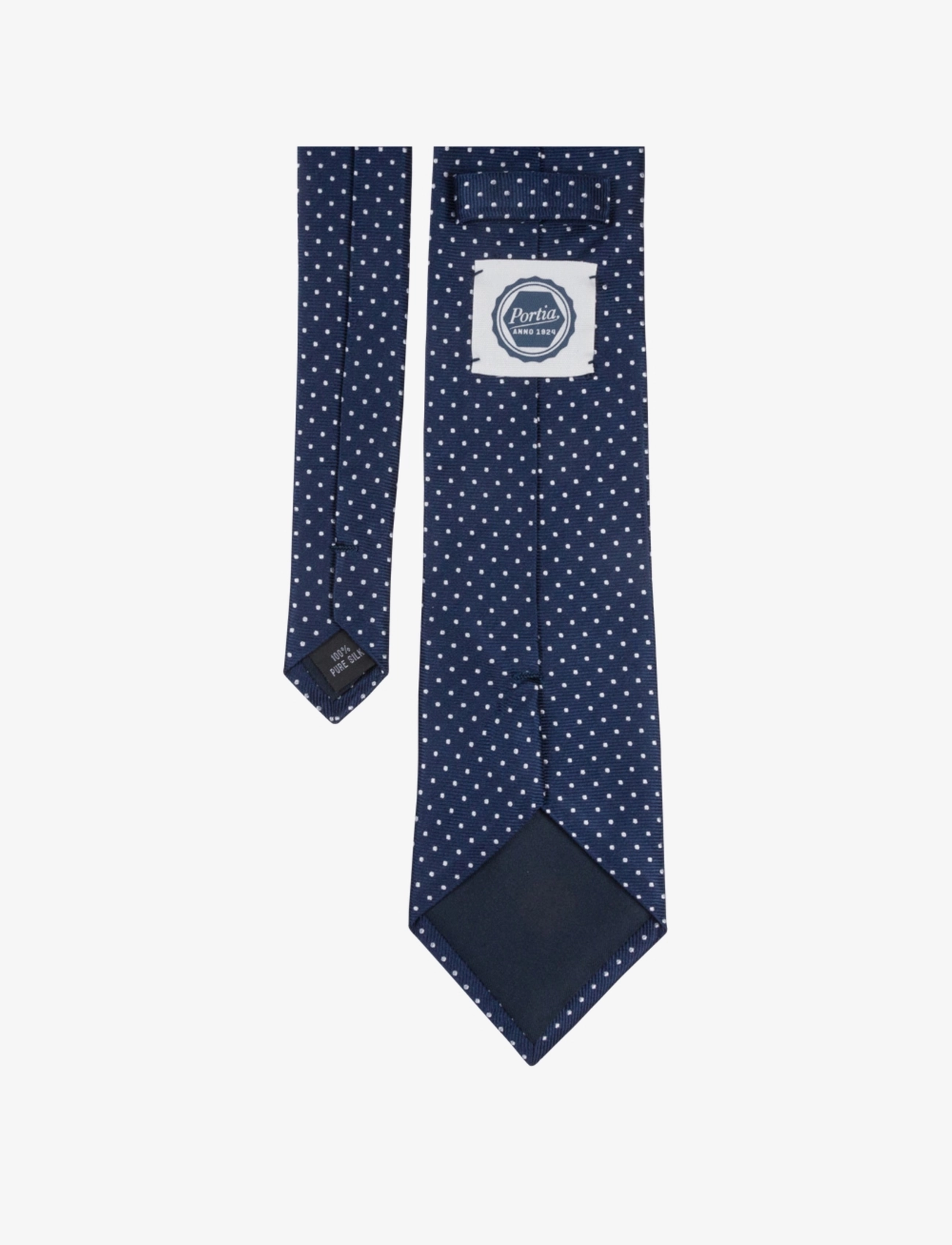 Portia 1924 - Dots Silk Tie - slipsar - dark blue - 2