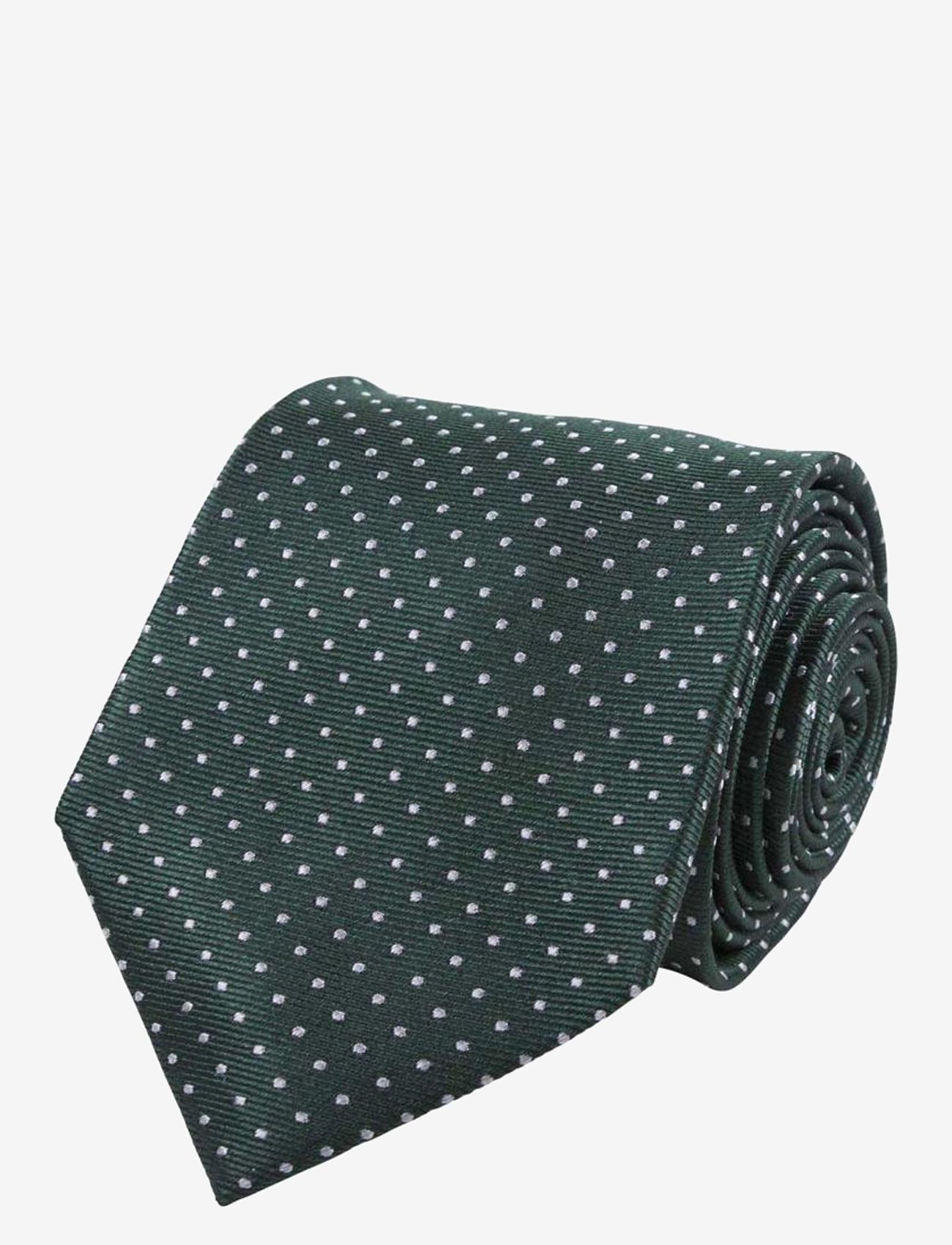 Portia 1924 - Dots Silk Tie - slipsar - dark green - 0