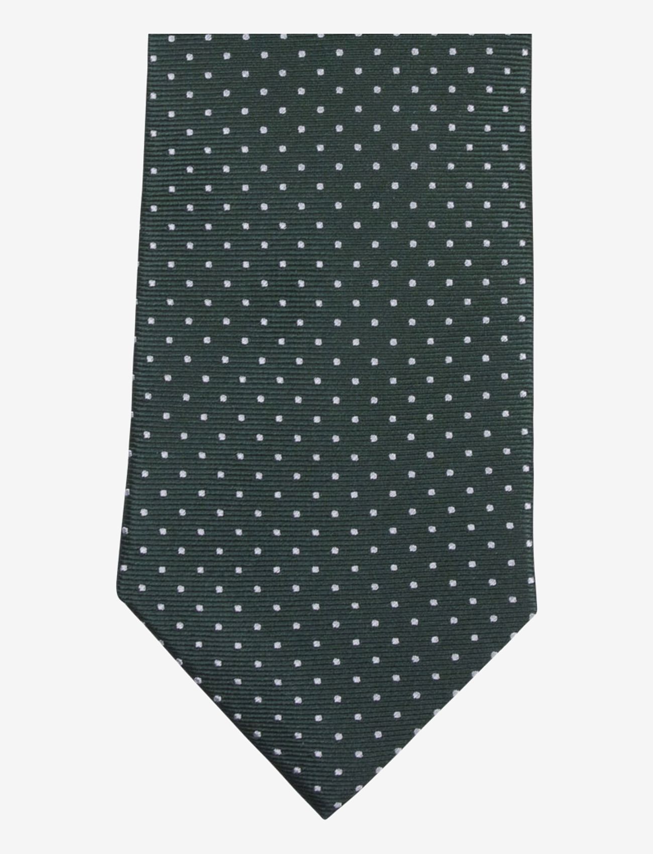 Portia 1924 - Dots Silk Tie - slipsar - dark green - 1