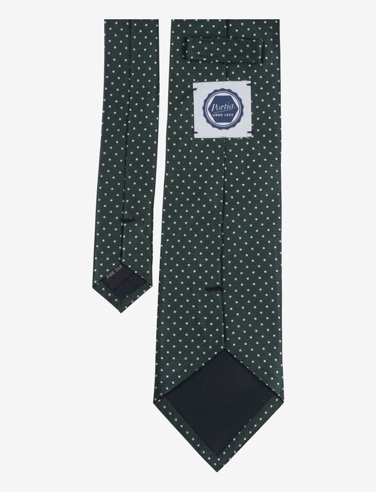 Portia 1924 - Dots Silk Tie - slipsar - dark green - 2