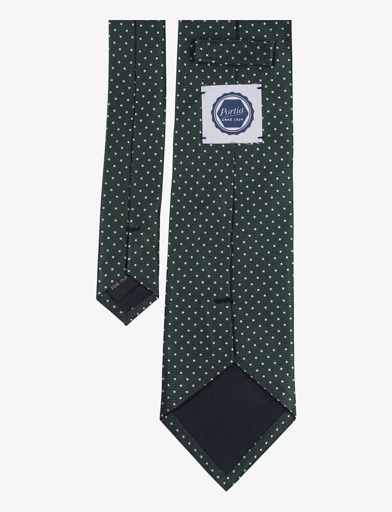 Portia 1924 - Dots Silk Tie - slipsar - dark green - 2