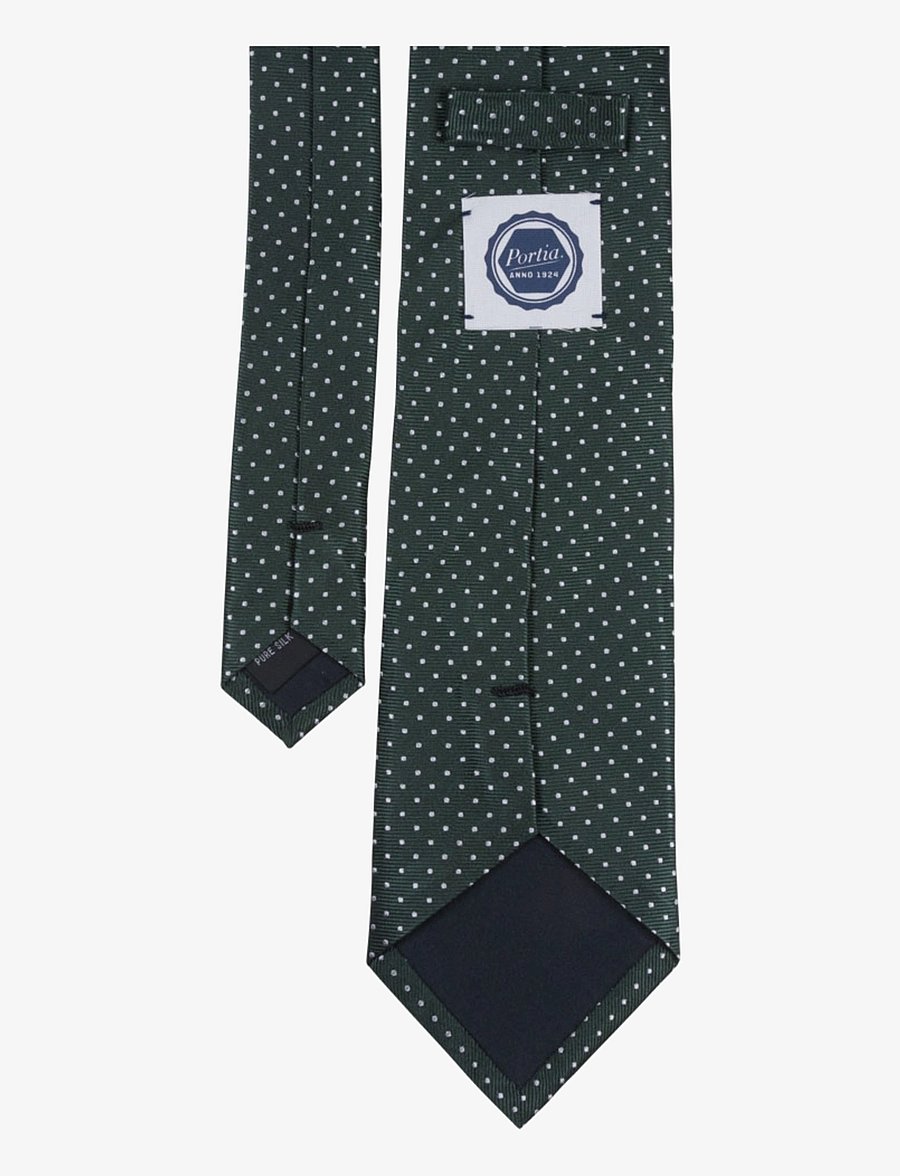 Portia 1924 - Dots Silk Tie - krawatten - dark green - 2