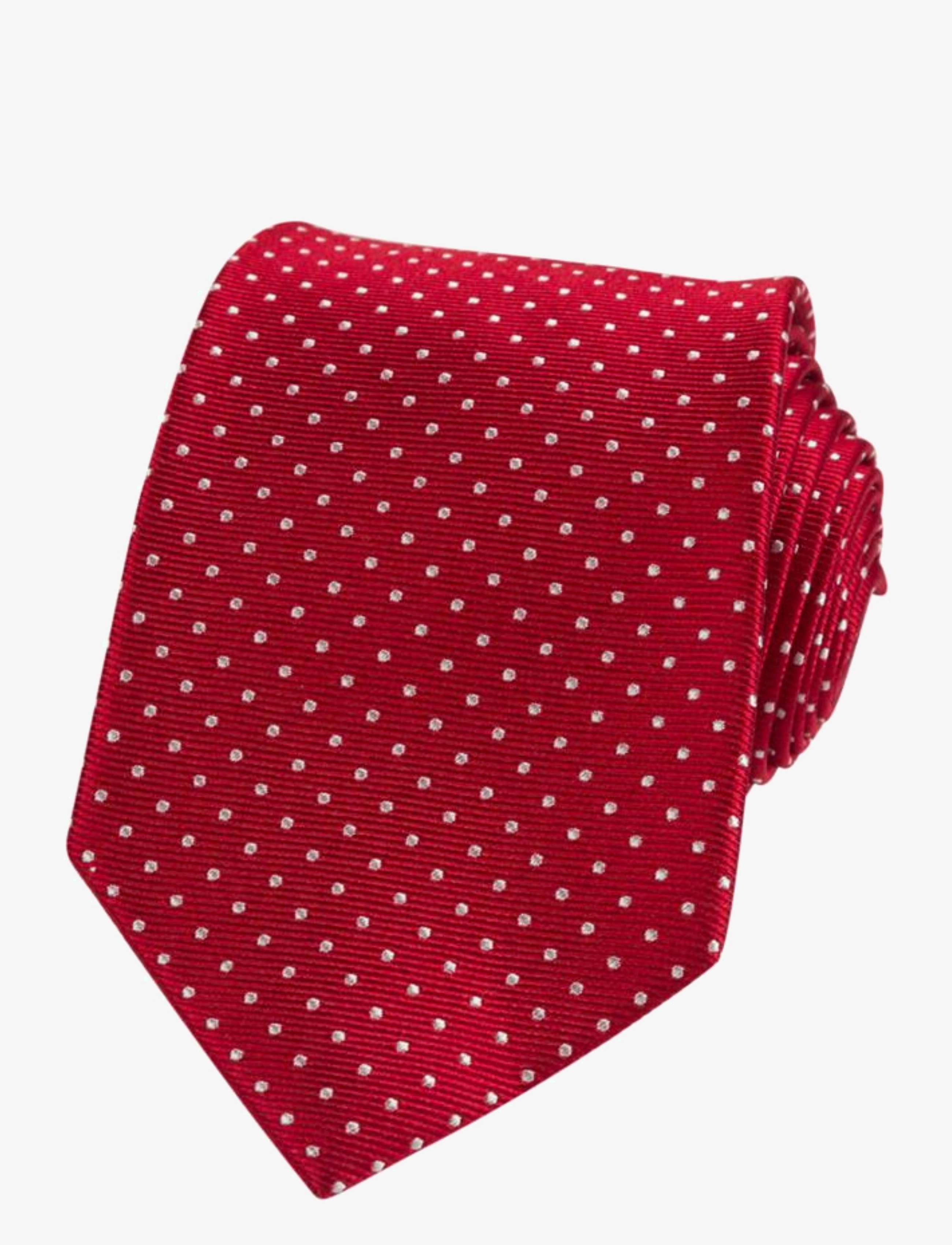 PORTIA 1924 Dots Silk Tie Rot - One Size - Herren