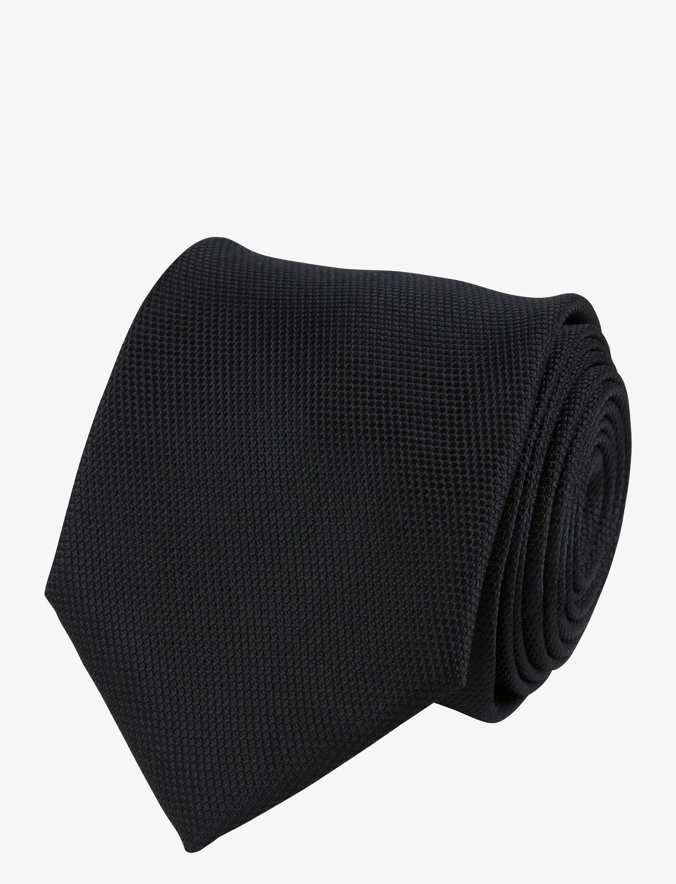 Portia 1924 Polyester Tie Solid, Mænd, Slips, Sort, Str: ONE SIZE