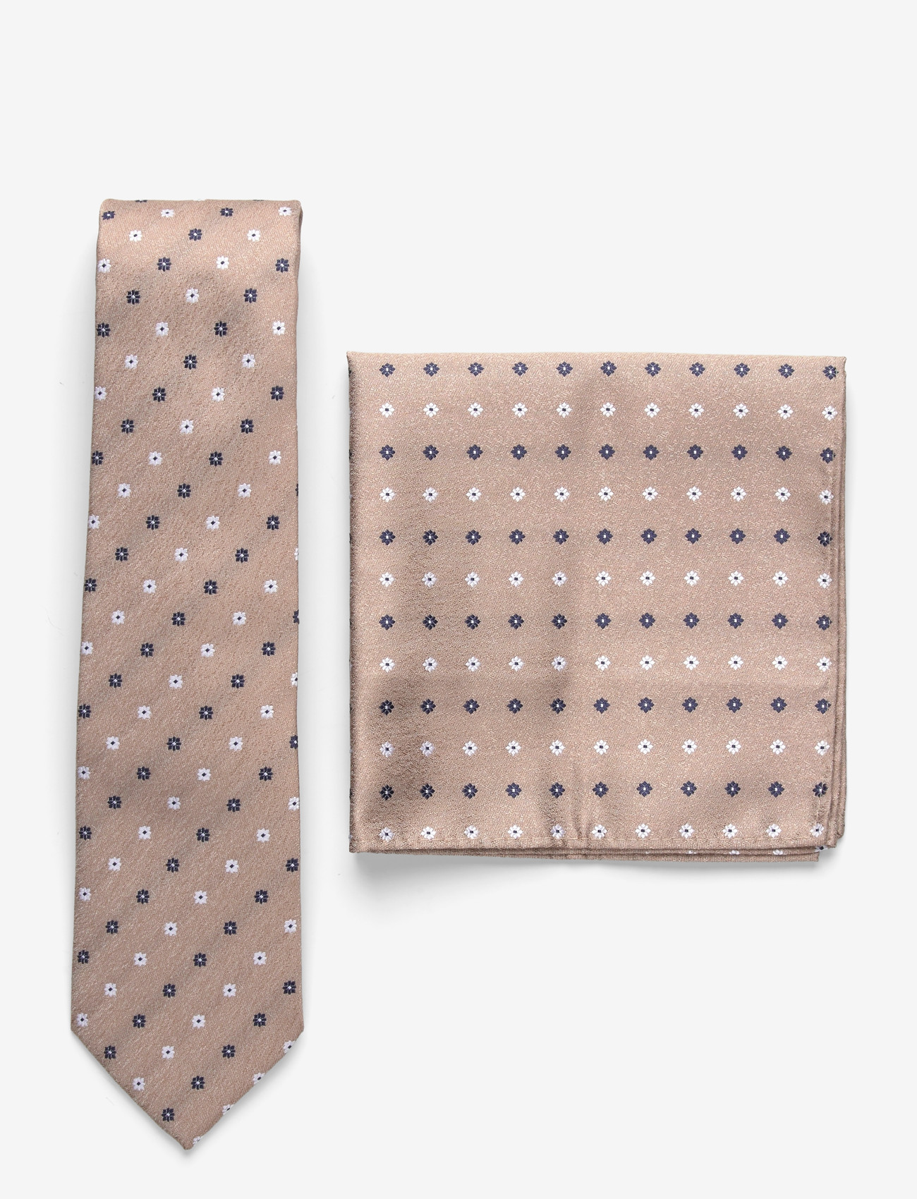 Portia 1924 - Floral Tie & Pocket Square Set - pocket squares - beige - 0