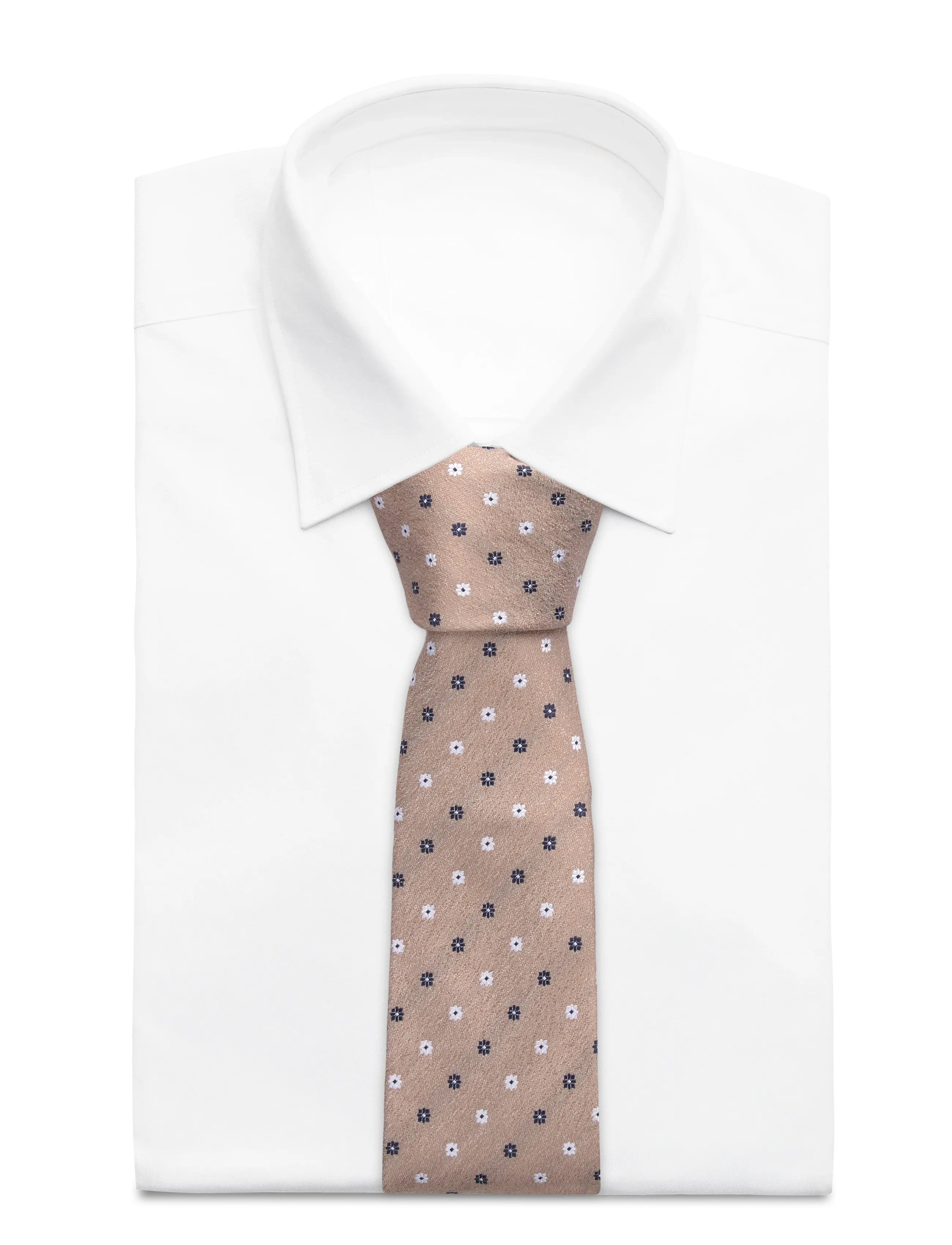 Portia 1924 - Floral Tie & Pocket Square Set - einstecktücher - beige - 1