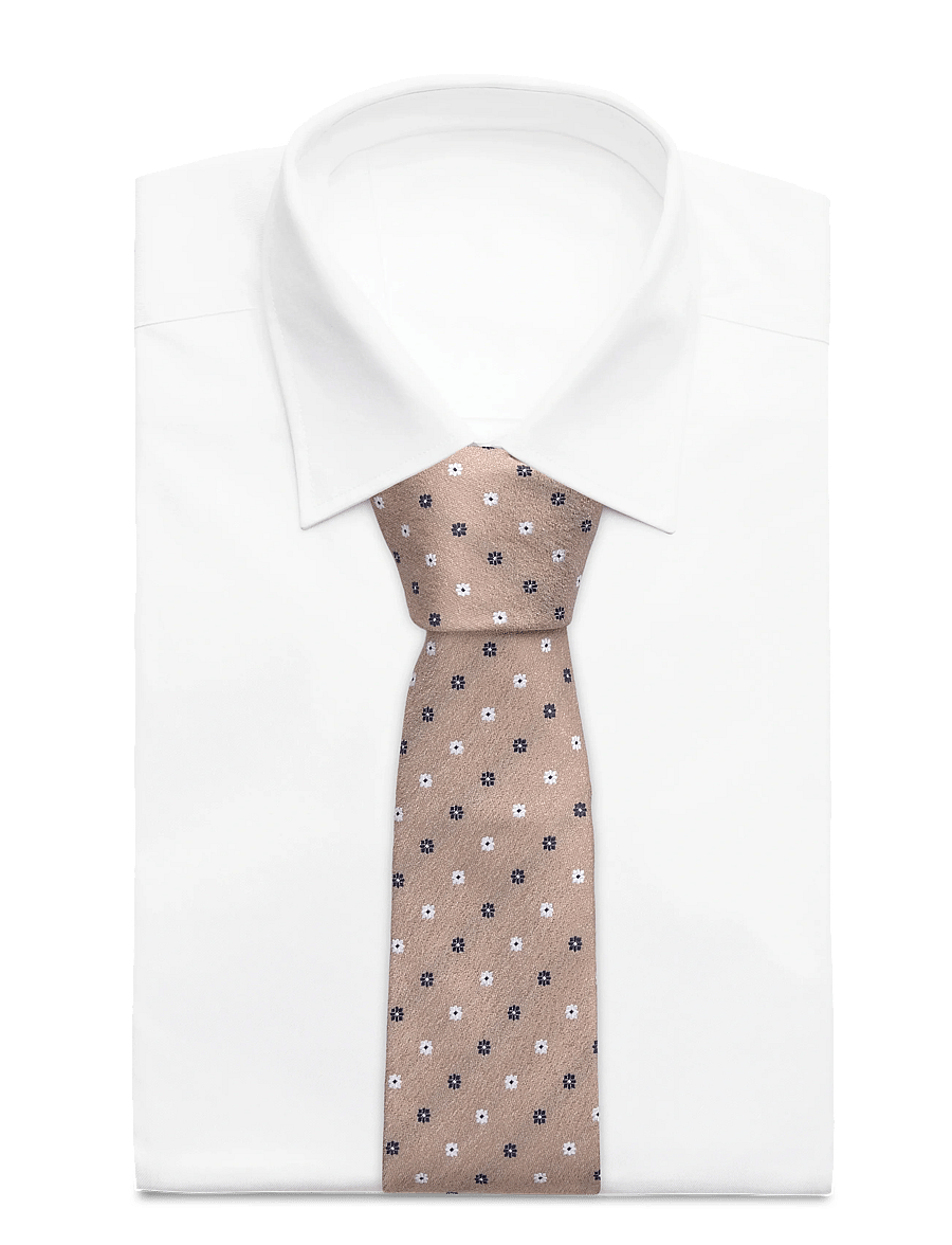 Portia 1924 - Floral Tie & Pocket Square Set - einstecktücher - beige - 1