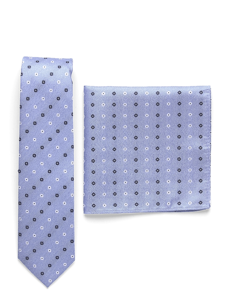 Portia 1924 - Floral Tie & Pocket Square Set - einstecktücher - light blue - 0