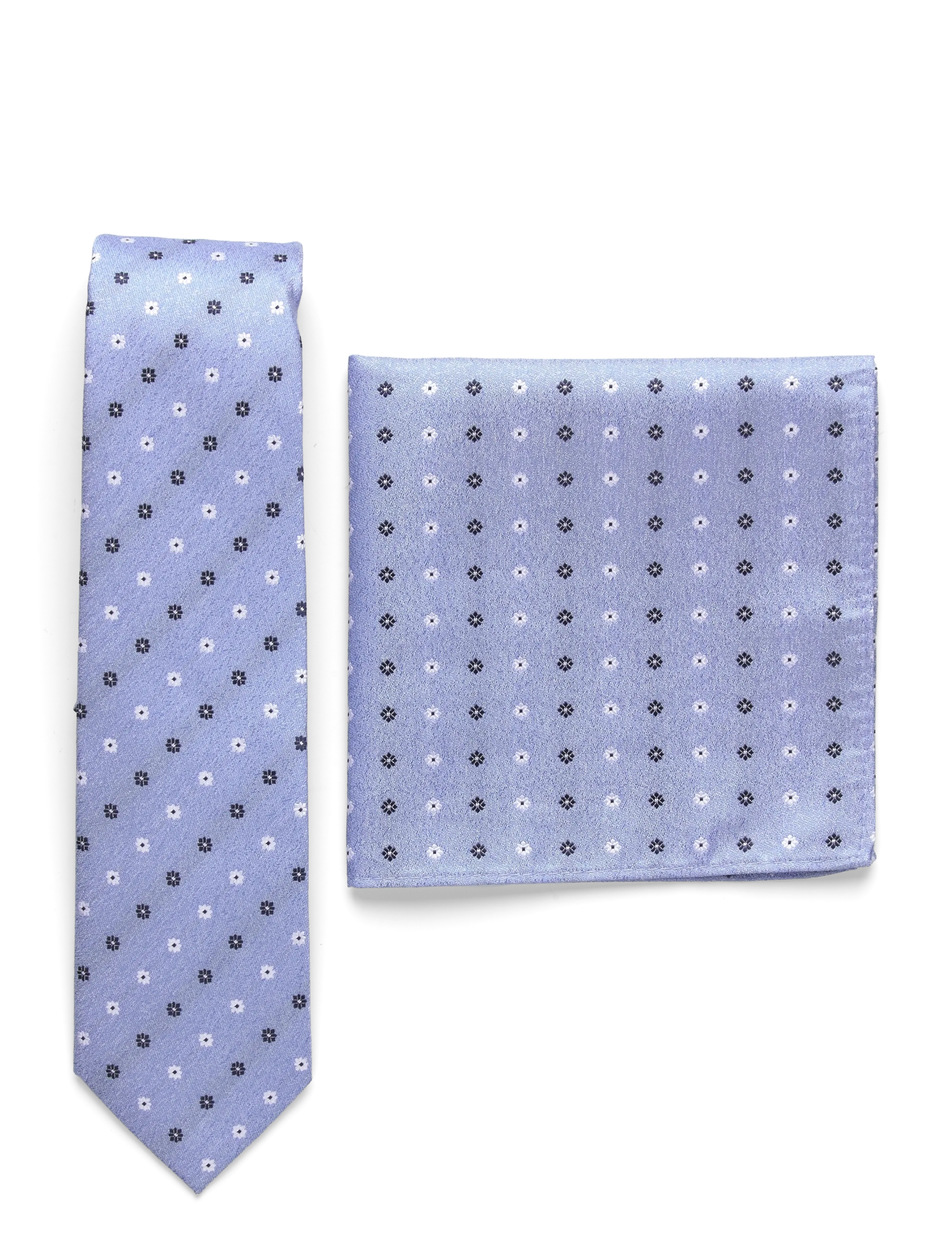 Portia 1924 Floral Tie & Pocket Square Set - Aksesuarai - LIGHT BLUE / blue