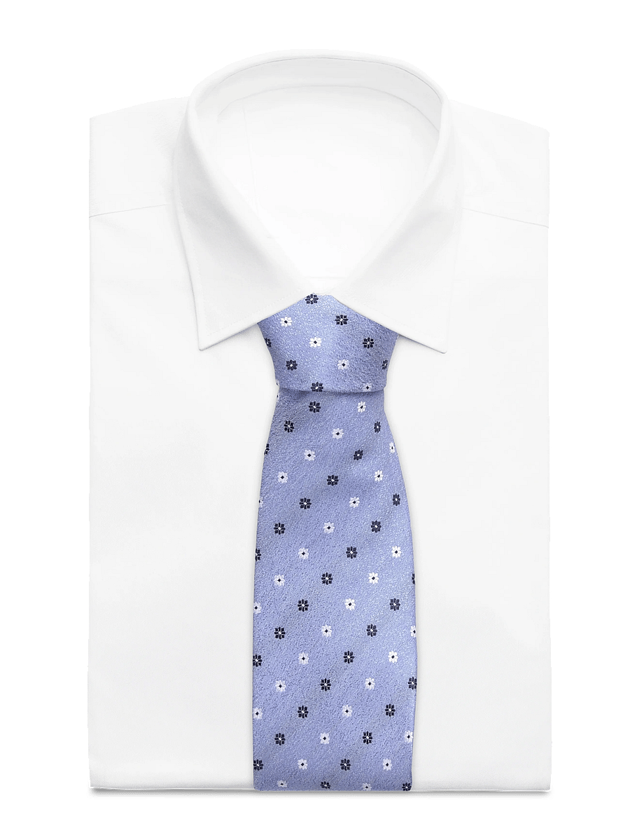 Portia 1924 - Floral Tie & Pocket Square Set - lommeklude - light blue - 1