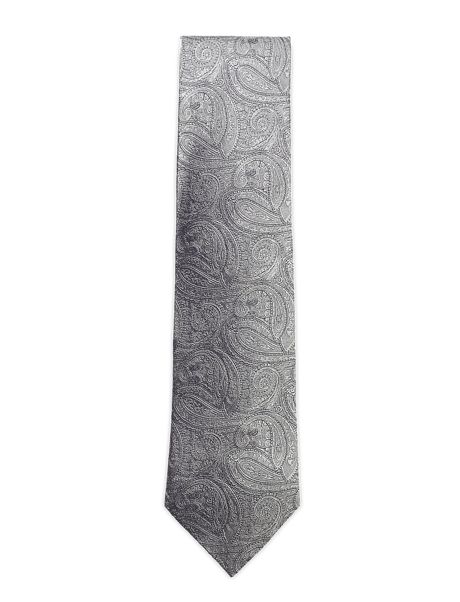 Portia 1924 - Paisley Silk Tie - slips - grey - 1