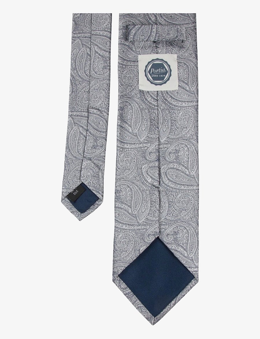 Portia 1924 - Paisley Silk Tie - slips - grey - 3