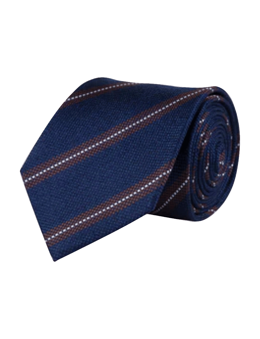 Portia 1924 - Regimental Silk Tie - krawatten - blue - 0
